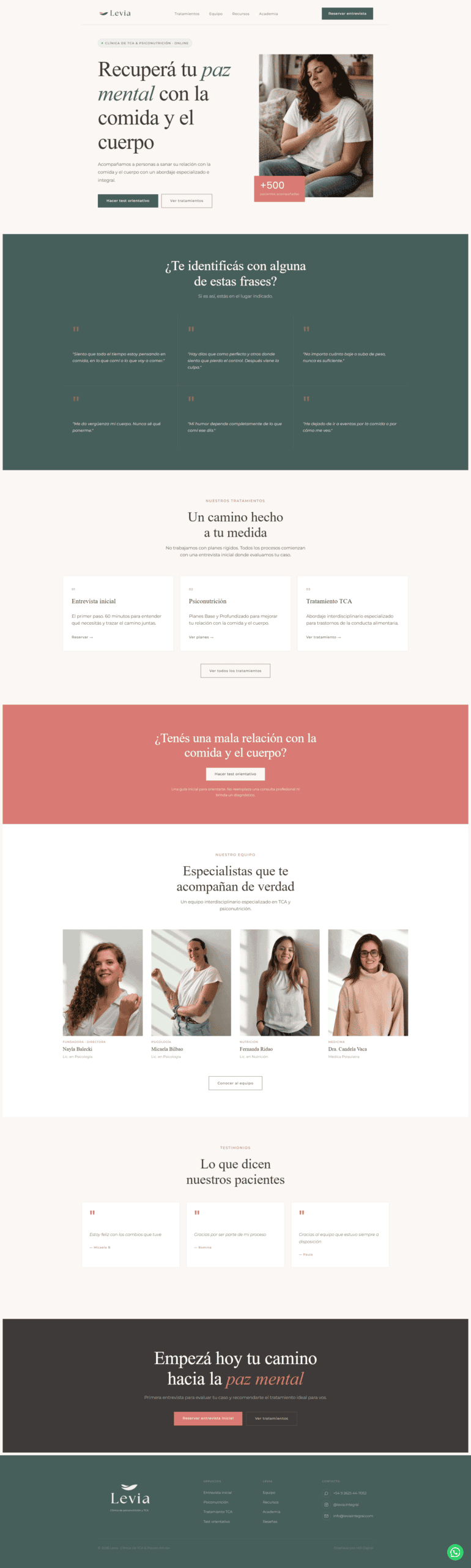 Sitio web Levia Integral