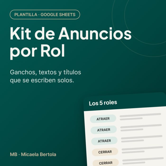 Kit de Anuncios por Rol – plantilla de Micaela Bertola